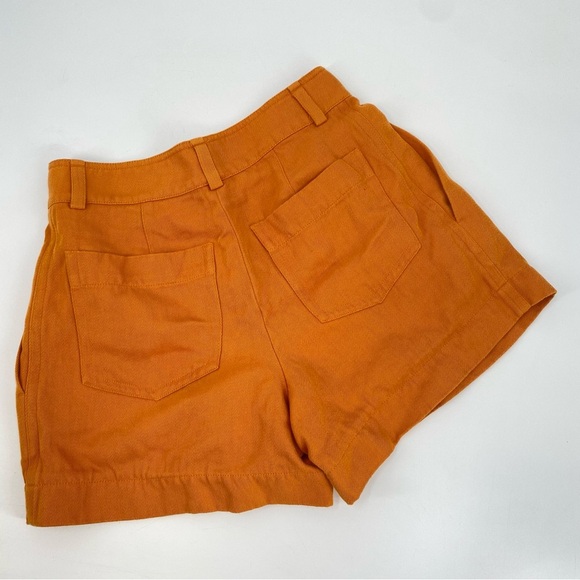 Vince Cotton Linen Twill Orange Women's Shorts Size 8 - Picture 5 of 5